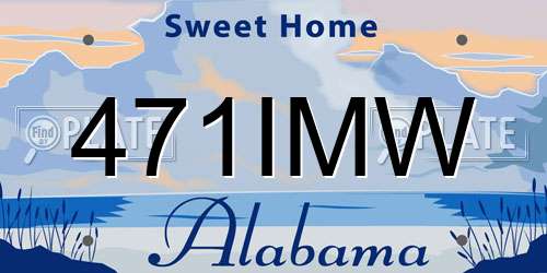 471IMW Alabama License Plate