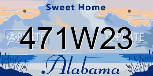 471W23 Alabama License Plate