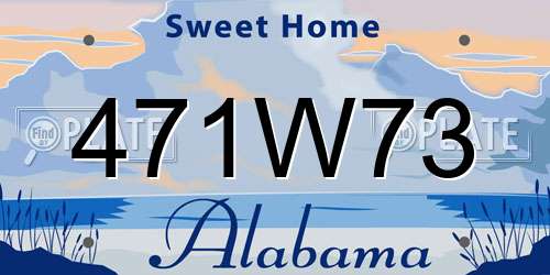 471W73 Alabama License Plate