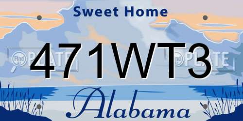 471WT3 Alabama License Plate