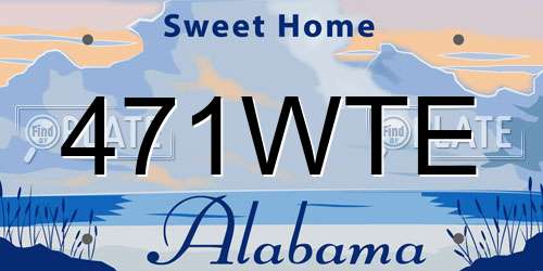 471WTE Alabama License Plate