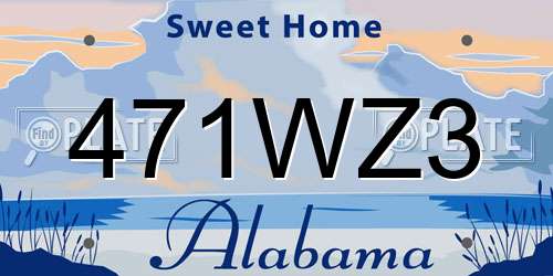 471WZ3 Alabama License Plate