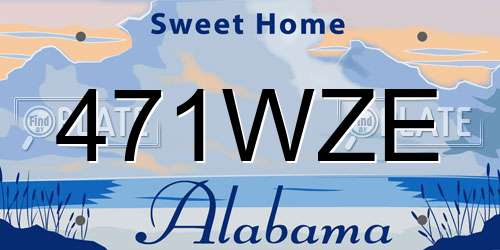 471WZE Alabama License Plate