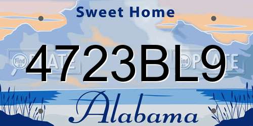 4723BL9 Alabama License Plate