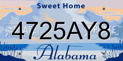 4725AY8 Alabama License Plate