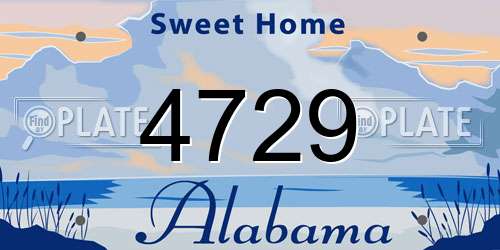 4729 Alabama License Plate