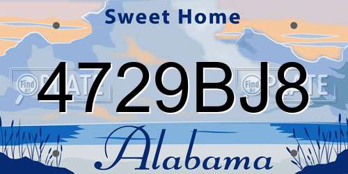 4729BJ8 Alabama License Plate