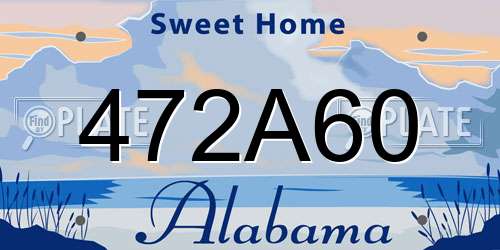 472A60 Alabama License Plate