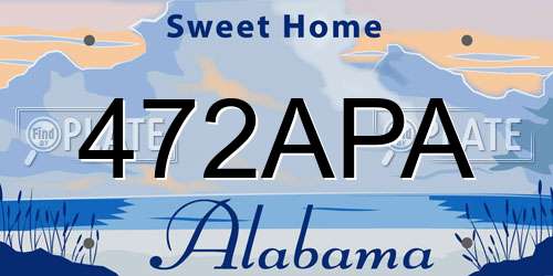 472APA Alabama License Plate