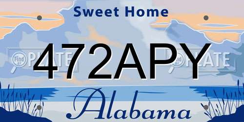 472APY Alabama License Plate