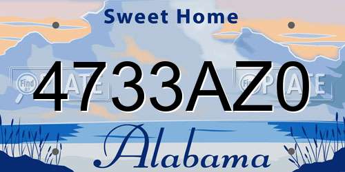 4733AZ0 Alabama License Plate