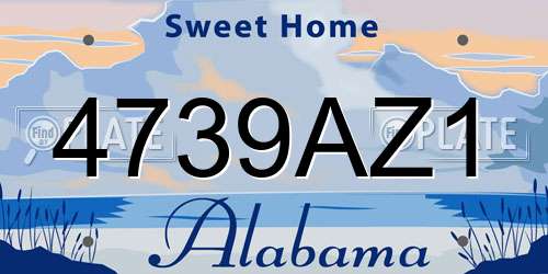 4739AZ1 Alabama License Plate