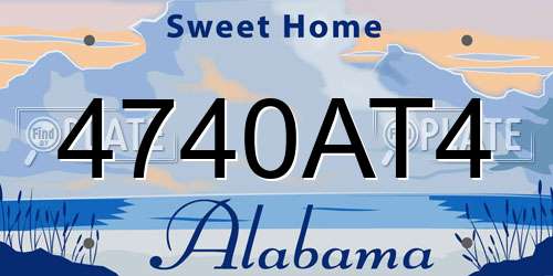 4740AT4 Alabama License Plate