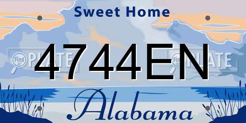 4744EN Alabama License Plate