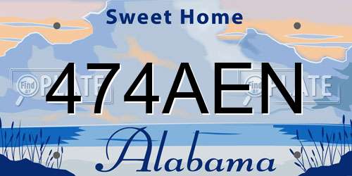 474AEN Alabama License Plate