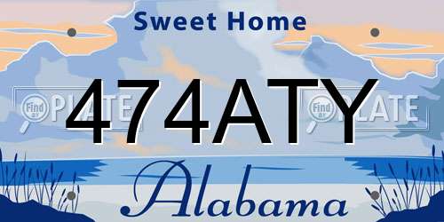 474ATY Alabama License Plate