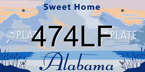 474LF Alabama License Plate