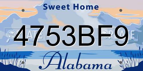 4753BF9 Alabama License Plate