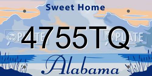 4755TQ Alabama License Plate