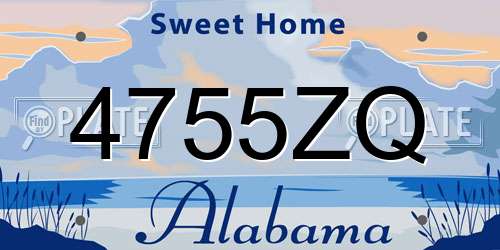 4755ZQ Alabama License Plate