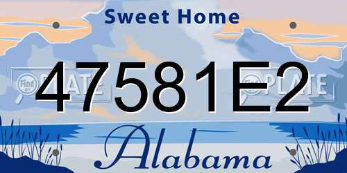 47581E2 Alabama License Plate