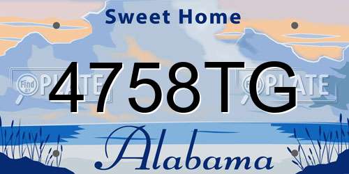 4758TG Alabama License Plate