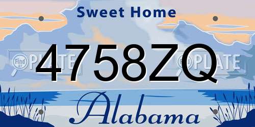 4758ZQ Alabama License Plate