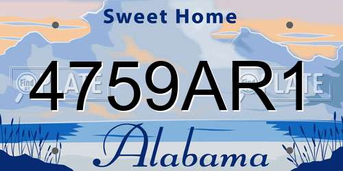 4759AR1 Alabama License Plate