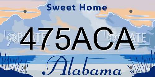 475ACA Alabama License Plate