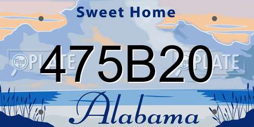 475B20 Alabama License Plate