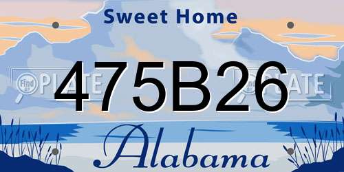 475B26 Alabama License Plate