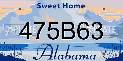 475B63 Alabama License Plate