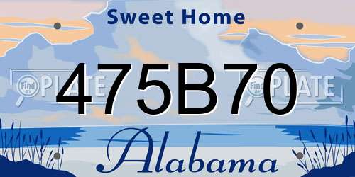475B70 Alabama License Plate