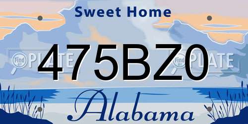 475BZ0 Alabama License Plate