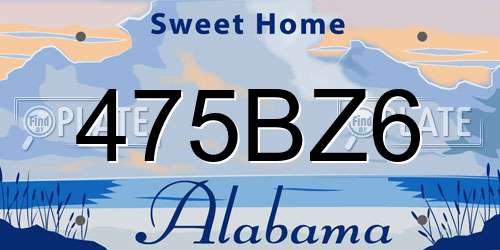 475BZ6 Alabama License Plate