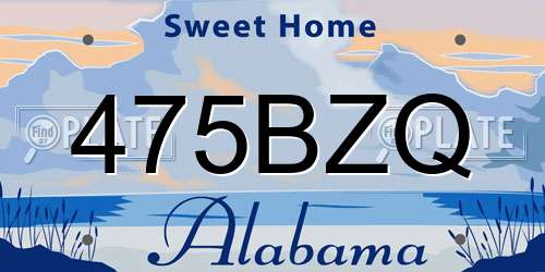 475BZQ Alabama License Plate