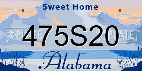 475S20 Alabama License Plate