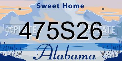 475S26 Alabama License Plate