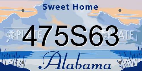 475S63 Alabama License Plate
