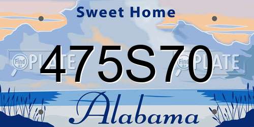 475S70 Alabama License Plate