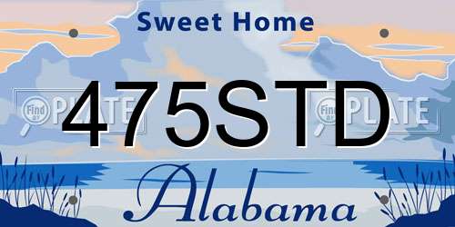 475STD Alabama License Plate