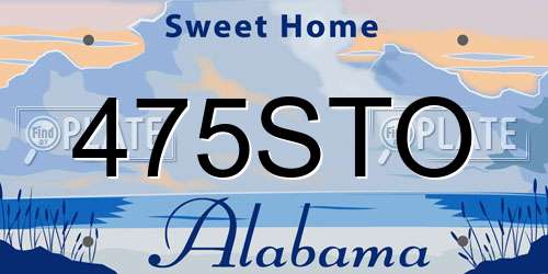 475STO Alabama License Plate