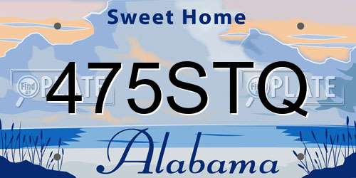 475STQ Alabama License Plate