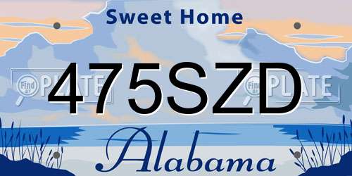 475SZD Alabama License Plate