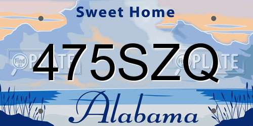 475SZQ Alabama License Plate
