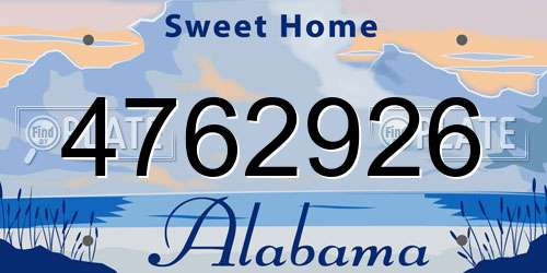 4762926 Alabama License Plate