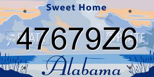 47679Z6 Alabama License Plate