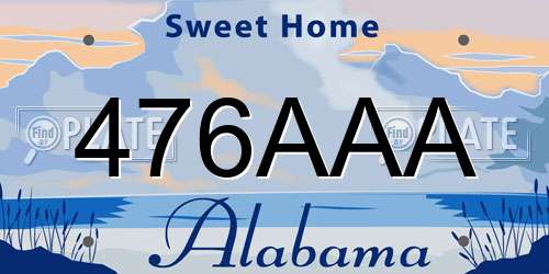476AAA Alabama License Plate