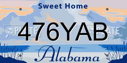 476YAB Alabama License Plate