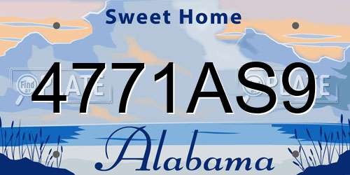 4771AS9 Alabama License Plate